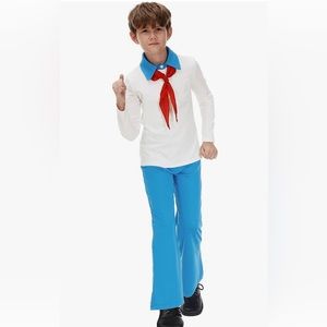 New Classic Scooby Doo Fred Costume for Kids Size Small 5-6